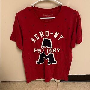 Aeropostale Bold Red Tee with Graphic Print